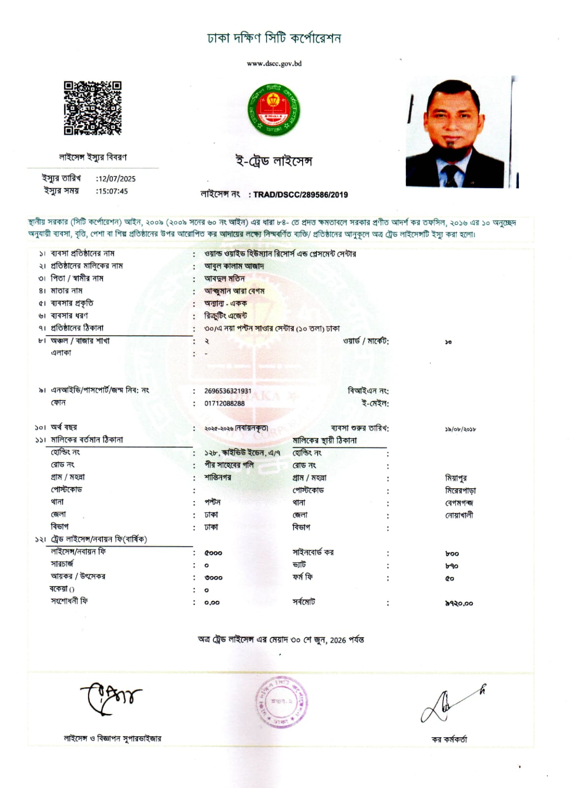 Trade Licence
